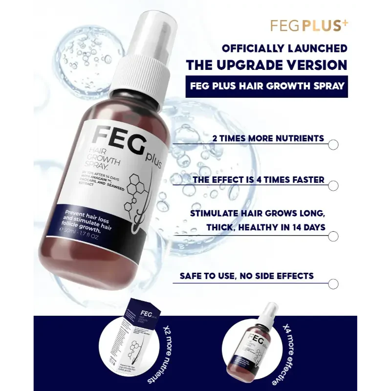 FEG Plus Hair Growth Spray | Strong Hair Regrowth Formula 50ml